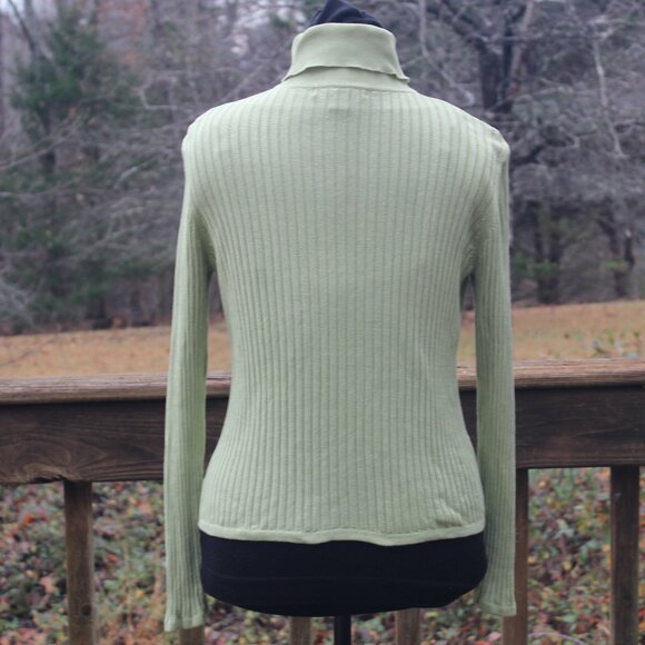 (2for1) AUGUST SILK TurtleNeck Sweaters Silk Vintage 90's Knit Pullover Sz Med - Picture 4 of 13